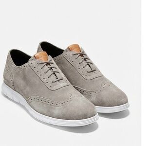 Cole Haan ZeroGrand Wingtip Oxford Suede Grey Shoes Women's Size 9B